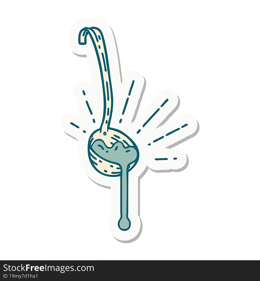 sticker of tattoo style ladle of gravy