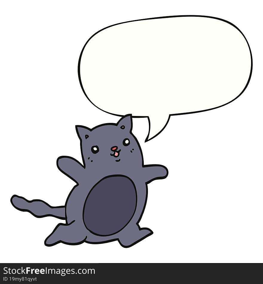 cartoon cat with speech bubble. cartoon cat with speech bubble