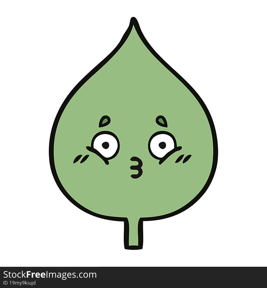 cute cartoon of a expressional leaf