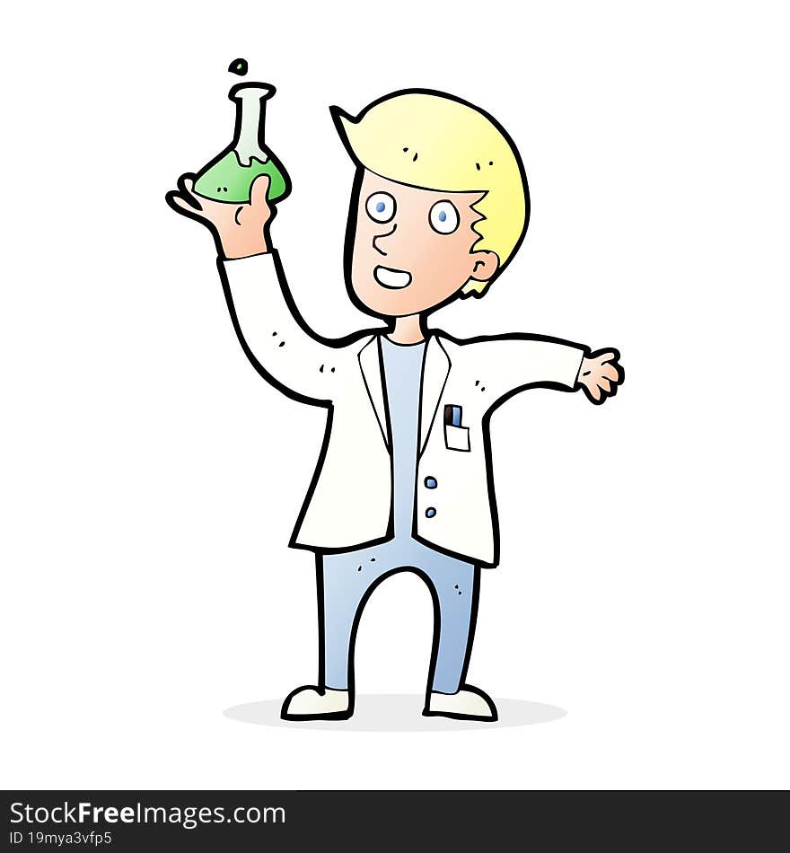 Cartoon Happy Scientist