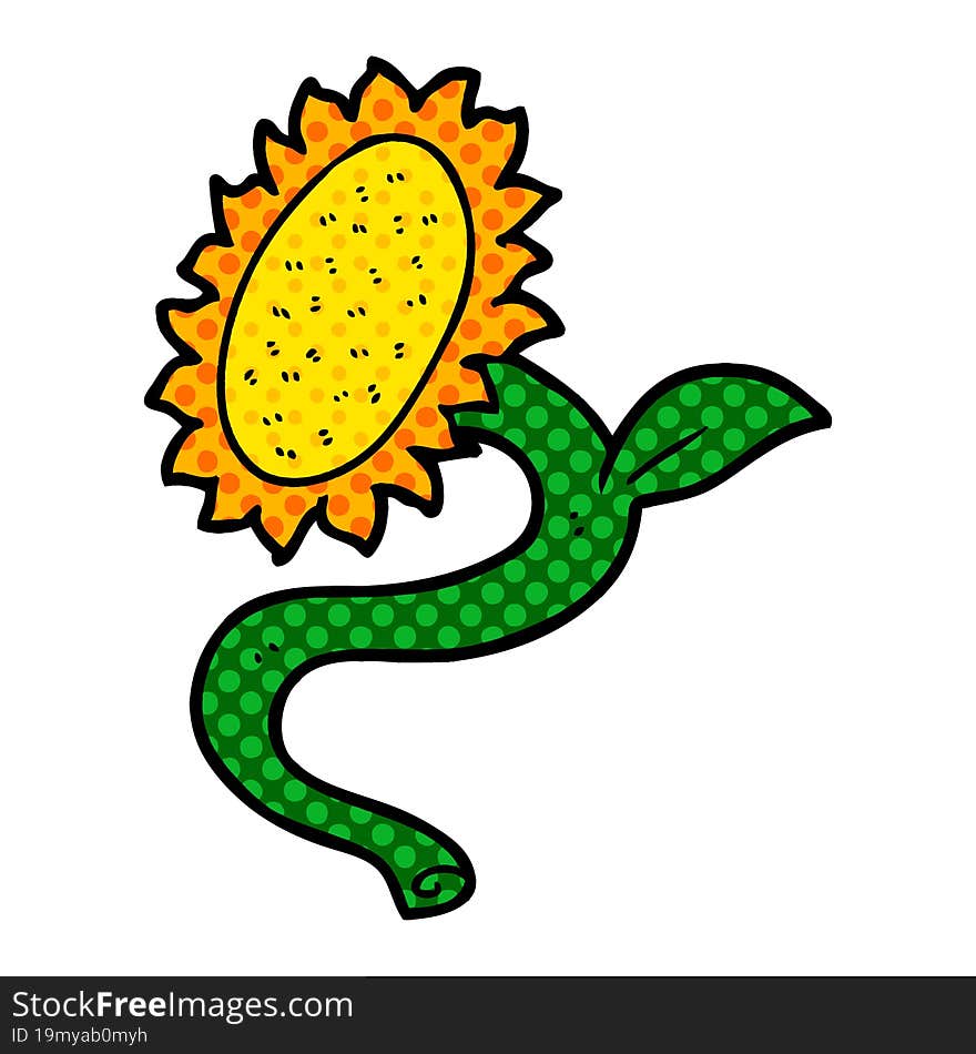 cartoon sunflower. cartoon sunflower