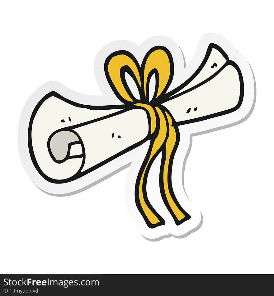 sticker of a cartoon scroll