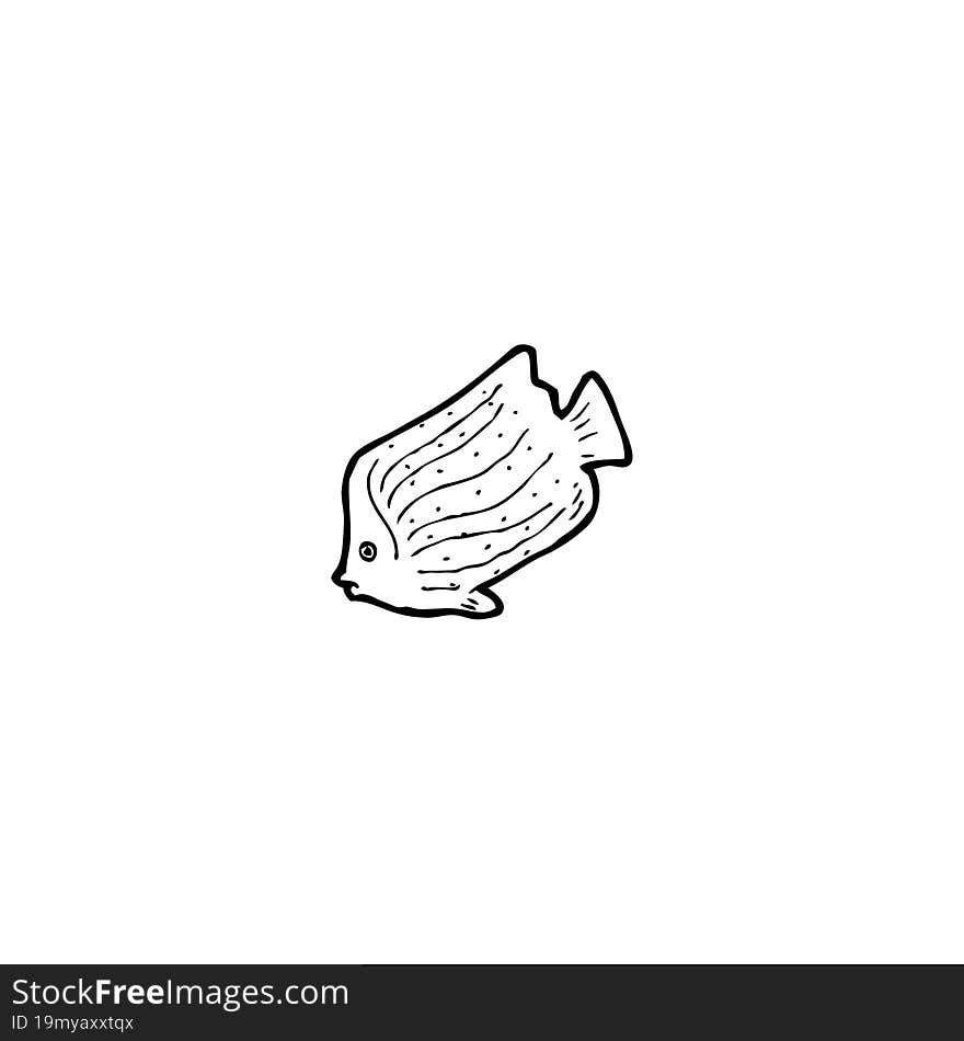 Cartoon Black And White Fish Drawing