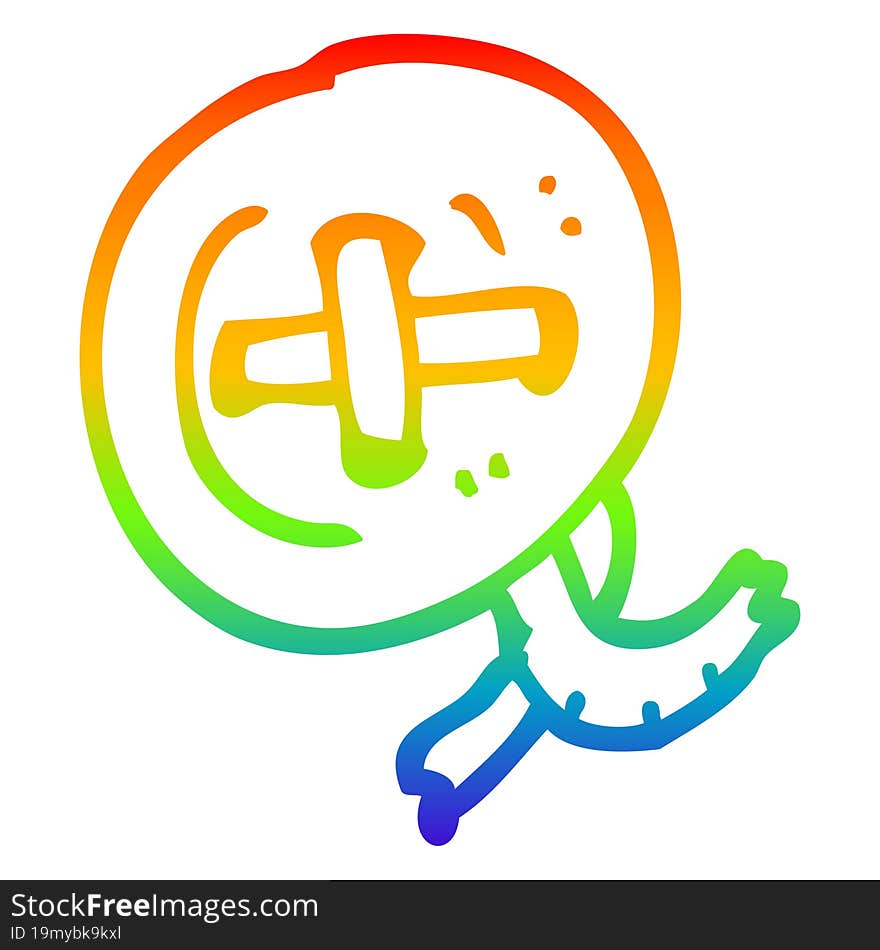 rainbow gradient line drawing cartoon button