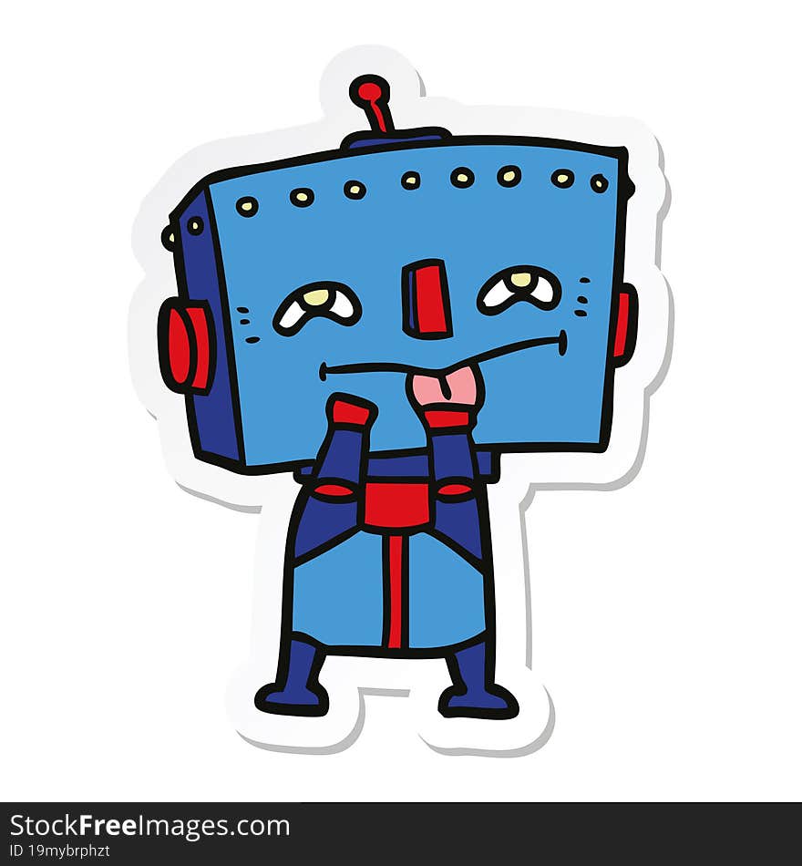 sticker of a cartoon robot