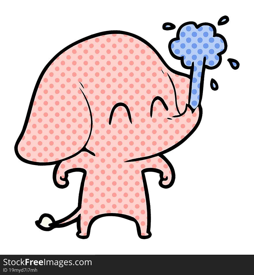 cute cartoon elephant spouting water. cute cartoon elephant spouting water