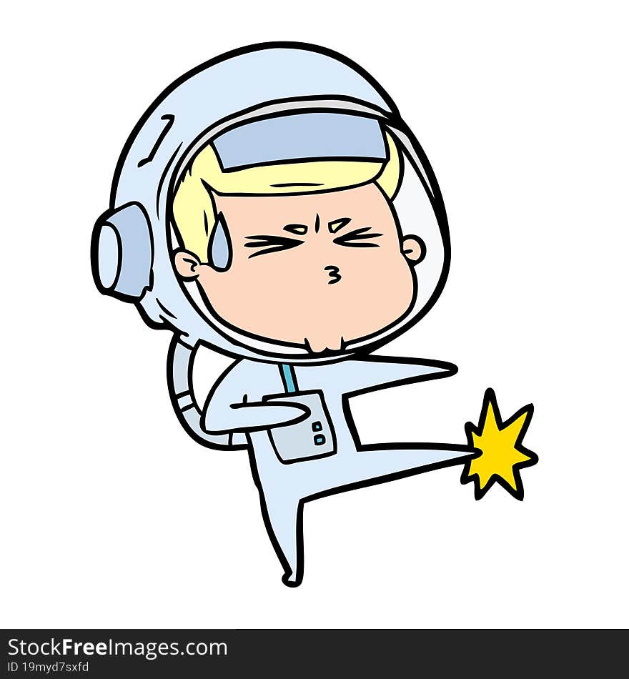 cartoon stressed astronaut. cartoon stressed astronaut