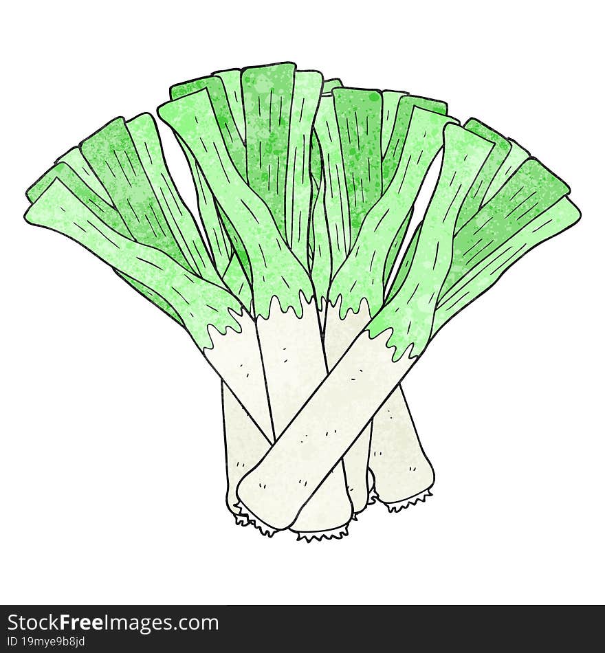 freehand drawn texture cartoon leeks