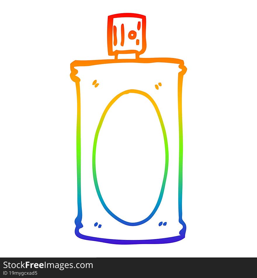 rainbow gradient line drawing cartoon spray can