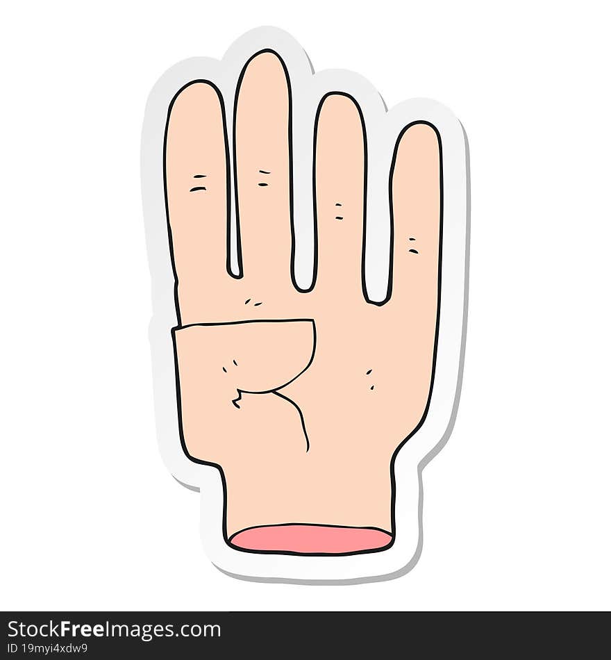 sticker of a cartoon hand