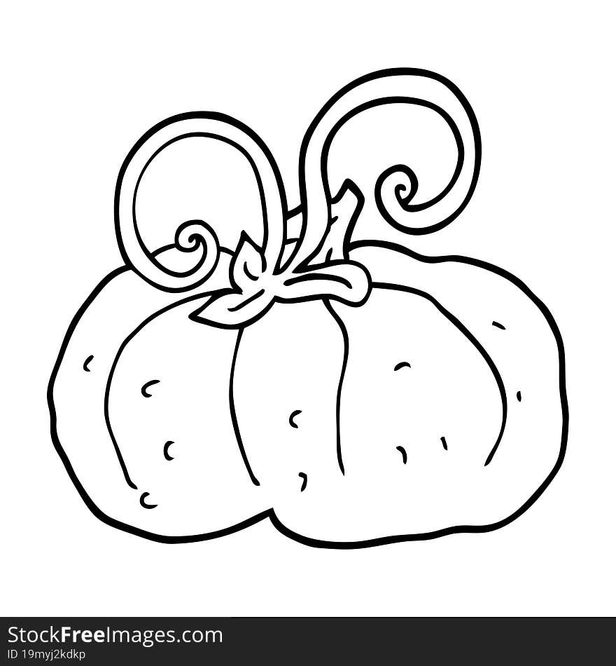 Line Drawing Cartoon Winter Squash