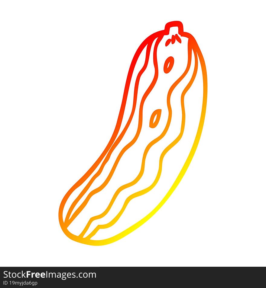 warm gradient line drawing cartoon cucumber plant