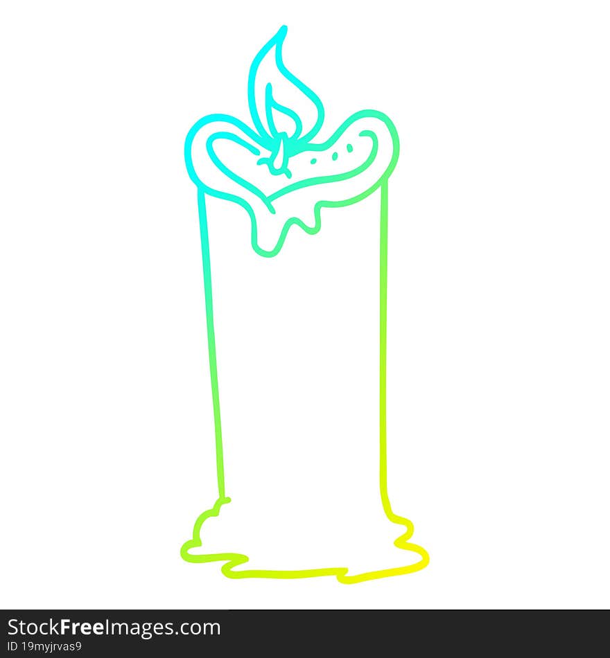 cold gradient line drawing cartoon candle