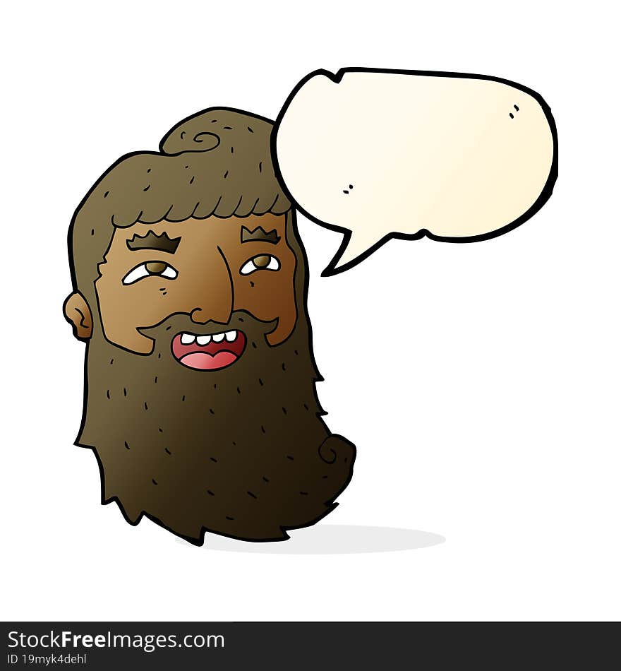 cartoon man with beard laughing with speech bubble