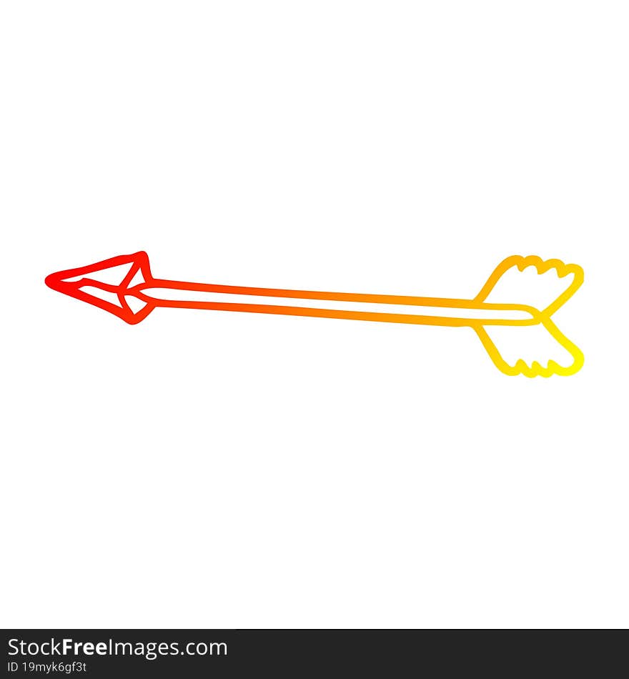 warm gradient line drawing cartoon arrow