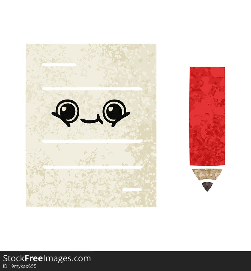 Retro Illustration Style Cartoon Test Paper