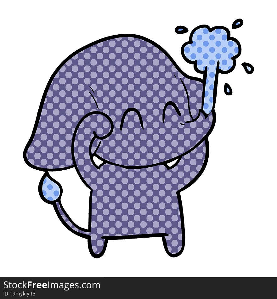 cute cartoon elephant spouting water. cute cartoon elephant spouting water