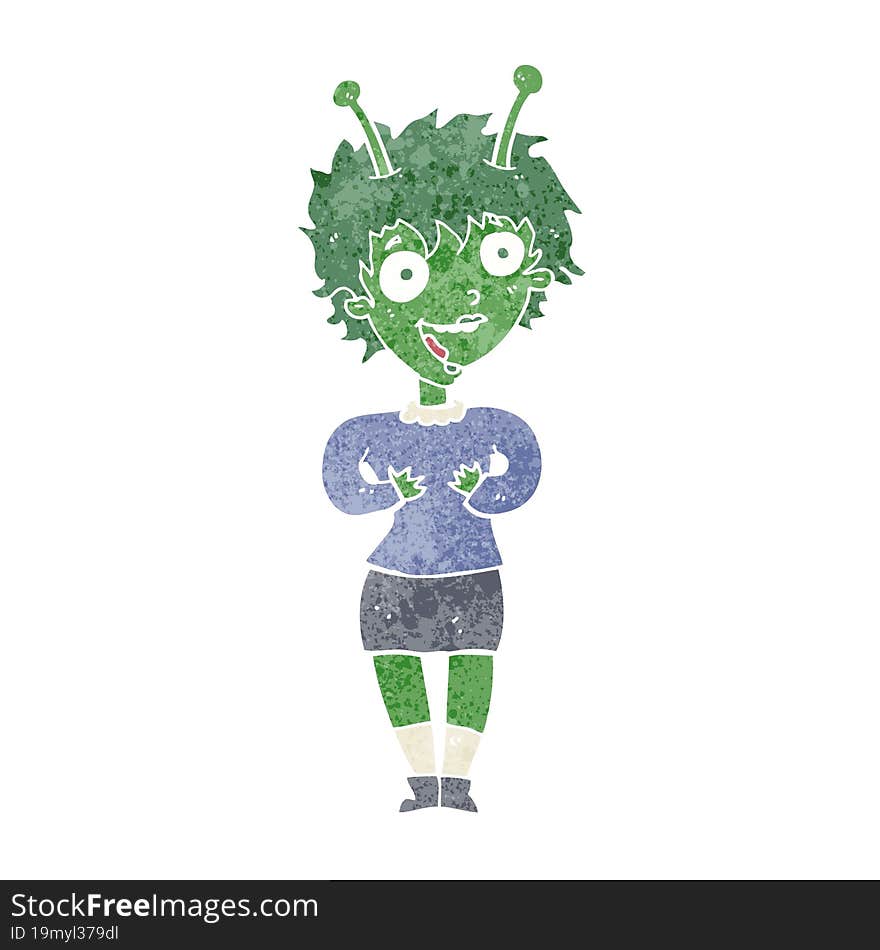 cartoon alien woman