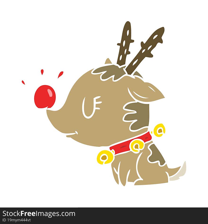 flat color style cartoon christmas reindeer