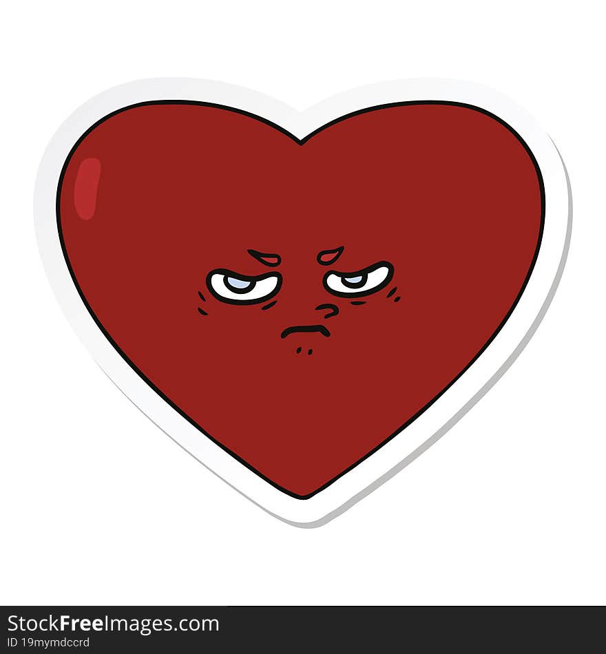 Sticker Of A Cartoon Heart