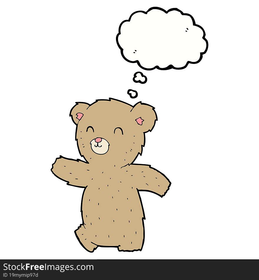 cute cartoon teddy bear with thought bubble