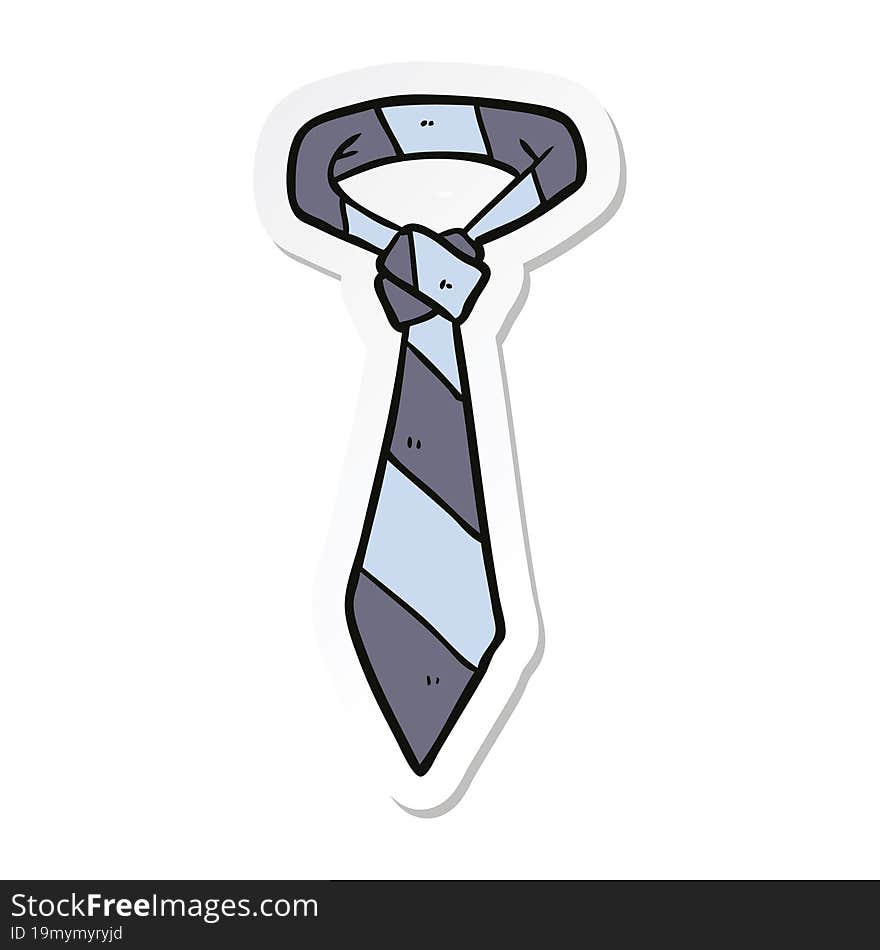 sticker of a cartoon striped tie