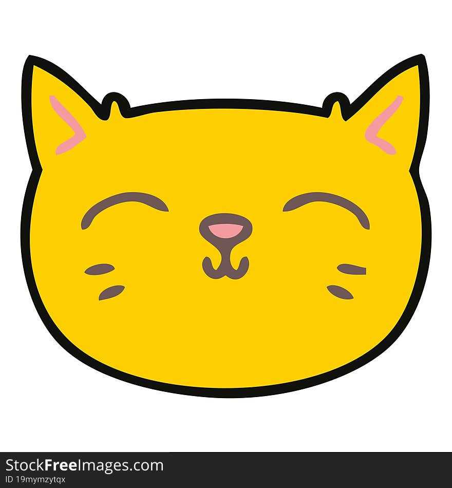 quirky hand drawn cartoon cat face