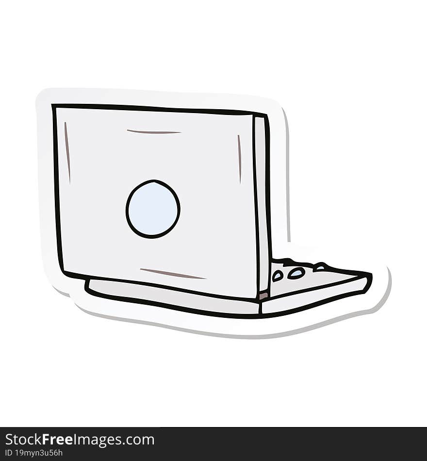 sticker of a cartoon laptop computer