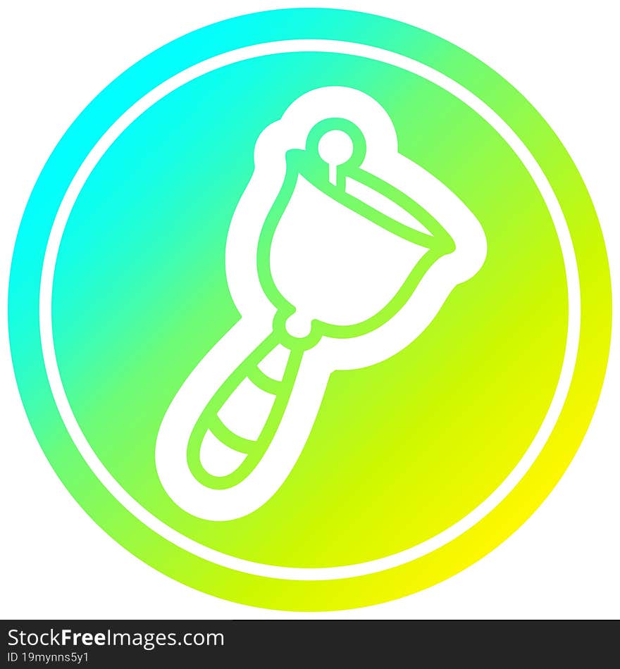 hand bell circular icon with cool gradient finish. hand bell circular icon with cool gradient finish