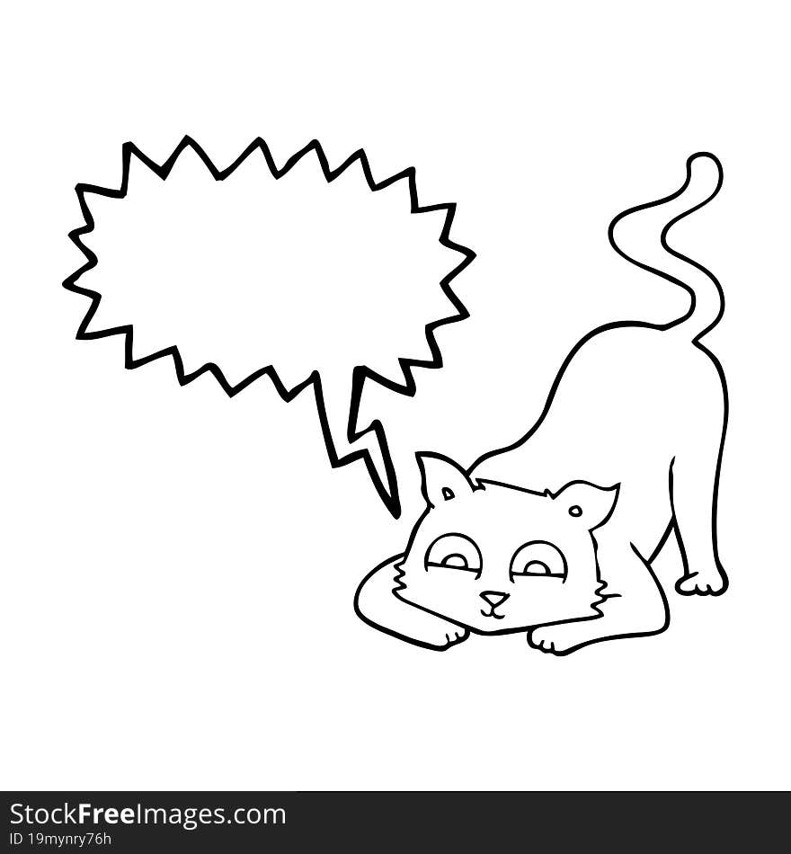 Speech Bubble Cartoon Cat