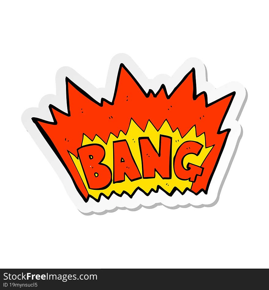 sticker of a cartoon explosion