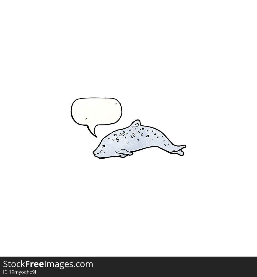 Cartoon Porpoise With Speech Bubble