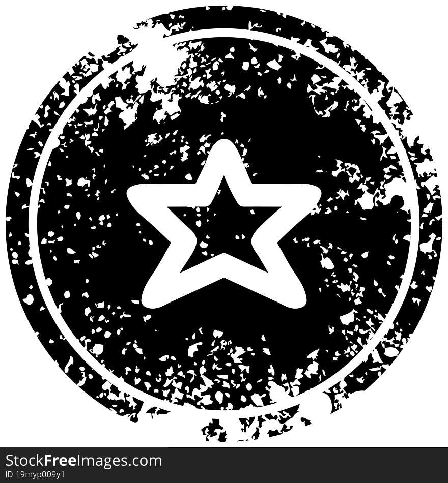 star shape distressed icon