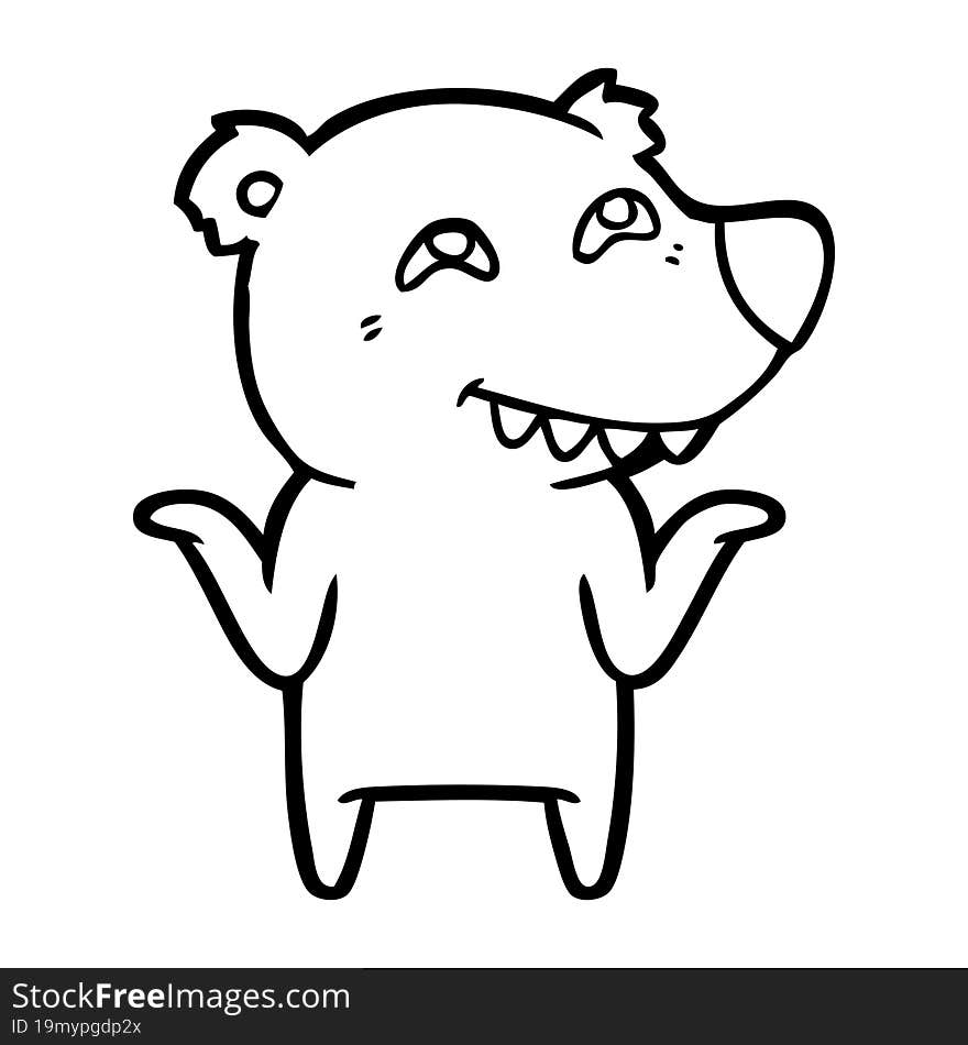 cartoon polar bear showing teeth. cartoon polar bear showing teeth