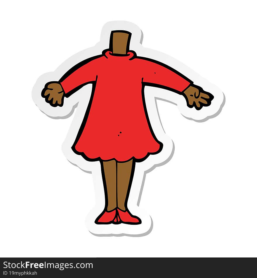 sticker of a cartoon female body