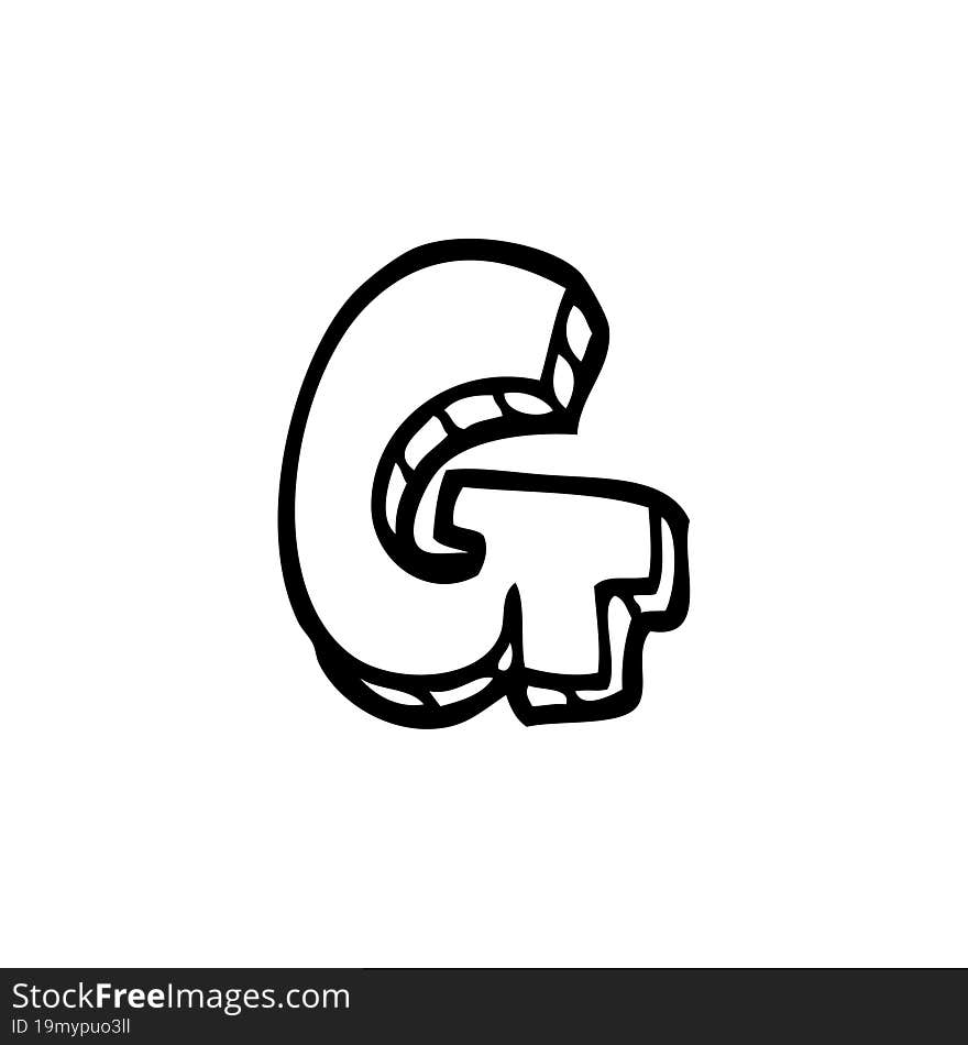 line drawing cartoon letter g