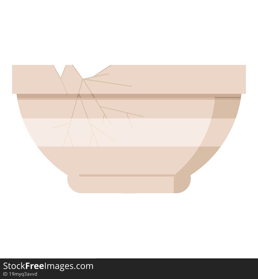 cracked bowl graphic icon