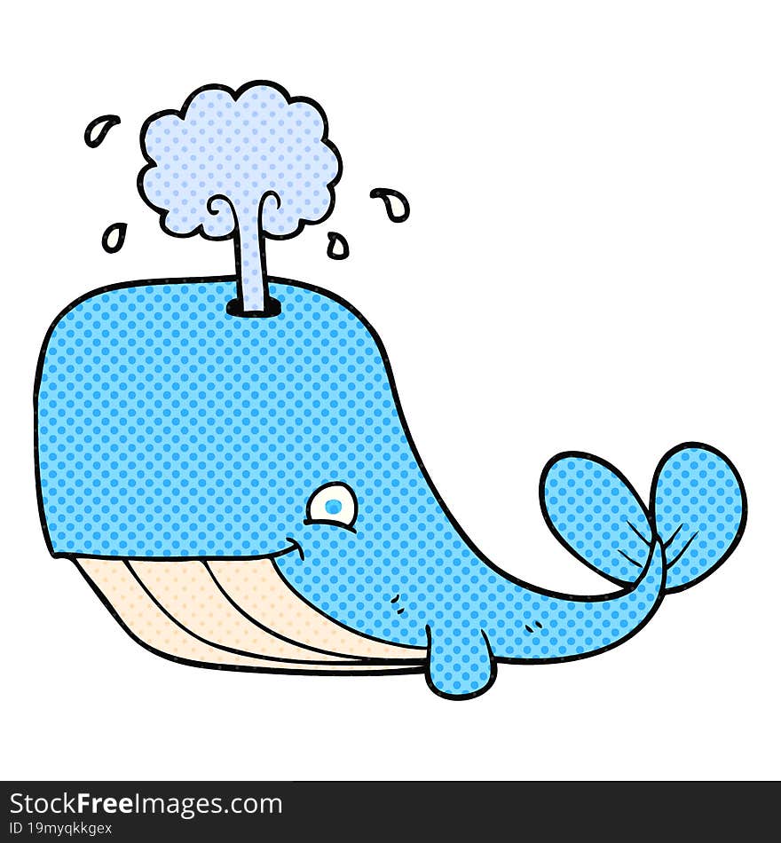 cartoon whale spouting water