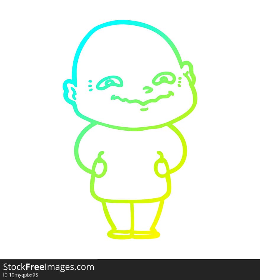 cold gradient line drawing cartoon creepy guy