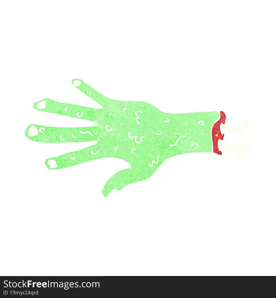 gross zombie hand cartoon