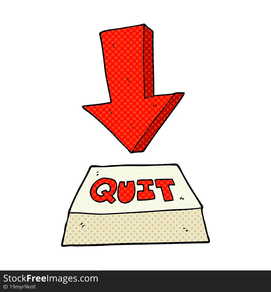 cartoon quit button