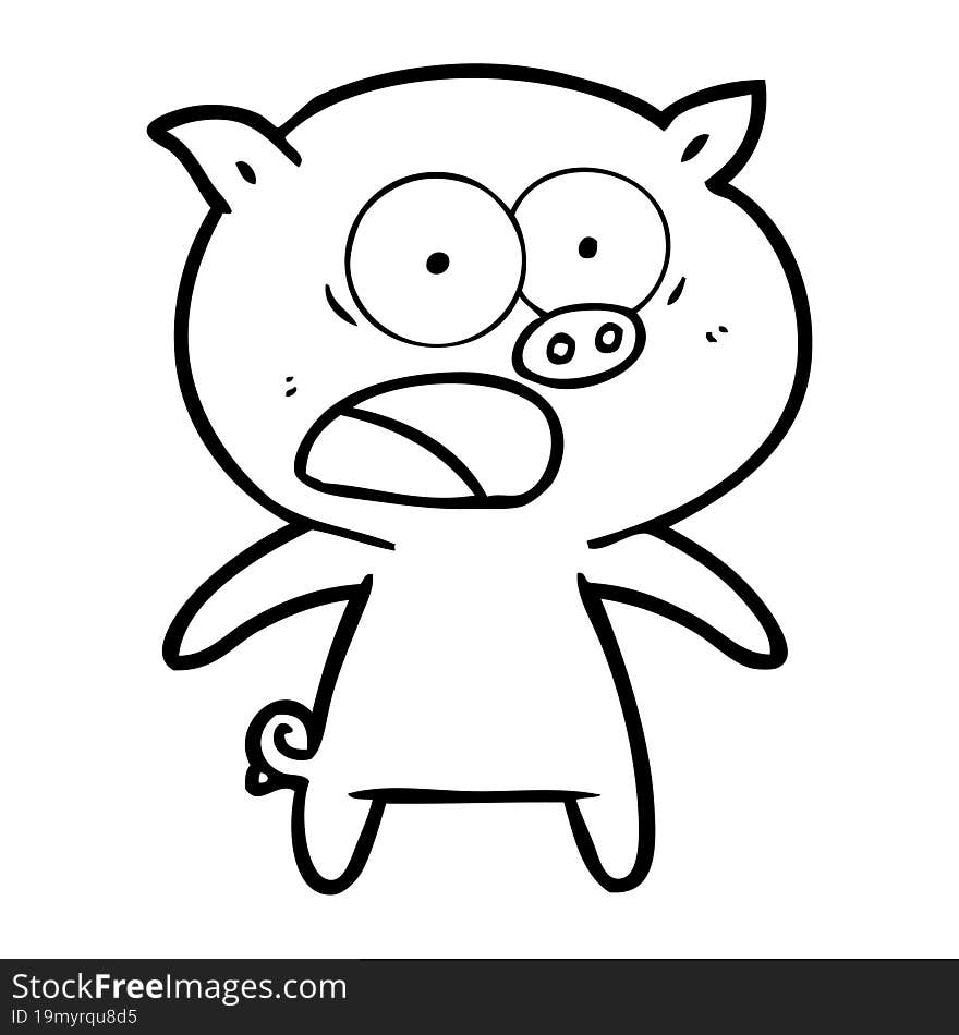 cartoon pig shouting. cartoon pig shouting