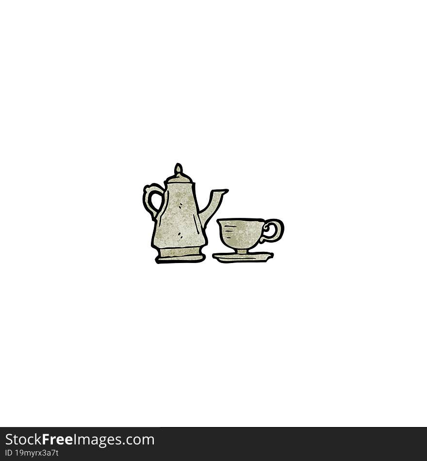 coffee pot and cup cartoon