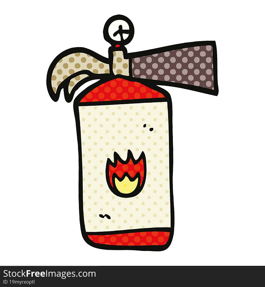 comic book style cartoon fire extinguisher