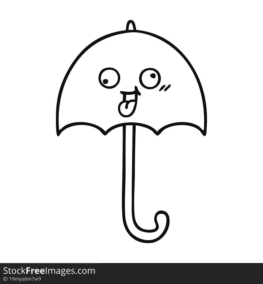 Line Drawing Cartoon Umbrella