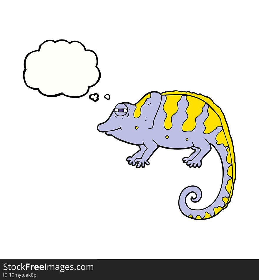 thought bubble cartoon chameleon