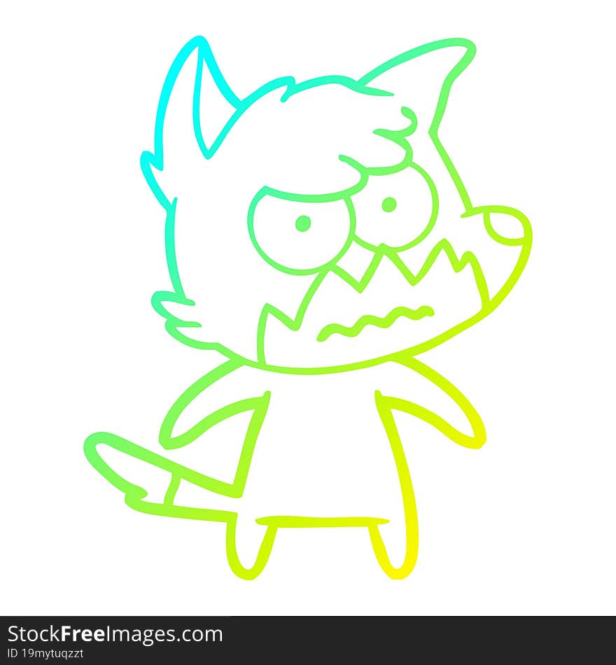 cold gradient line drawing cartoon annoyed fox