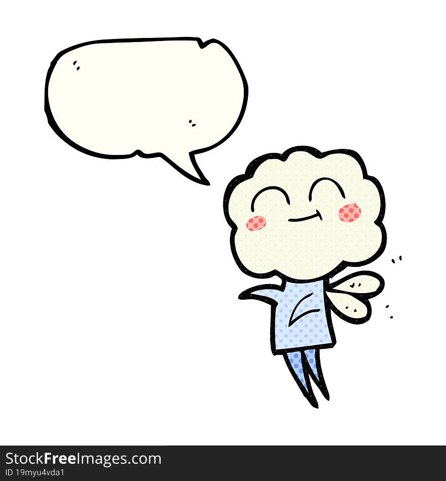 comic book speech bubble cartoon cute cloud head imp