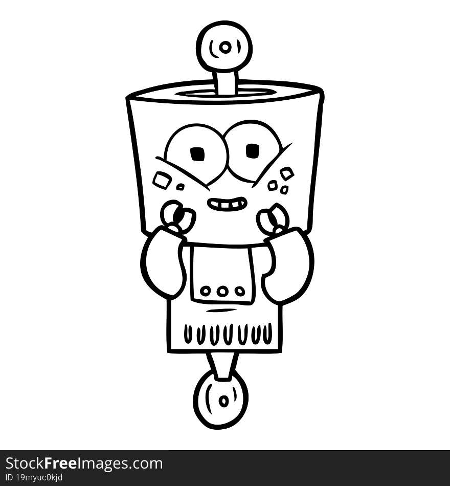 happy cartoon robot. happy cartoon robot