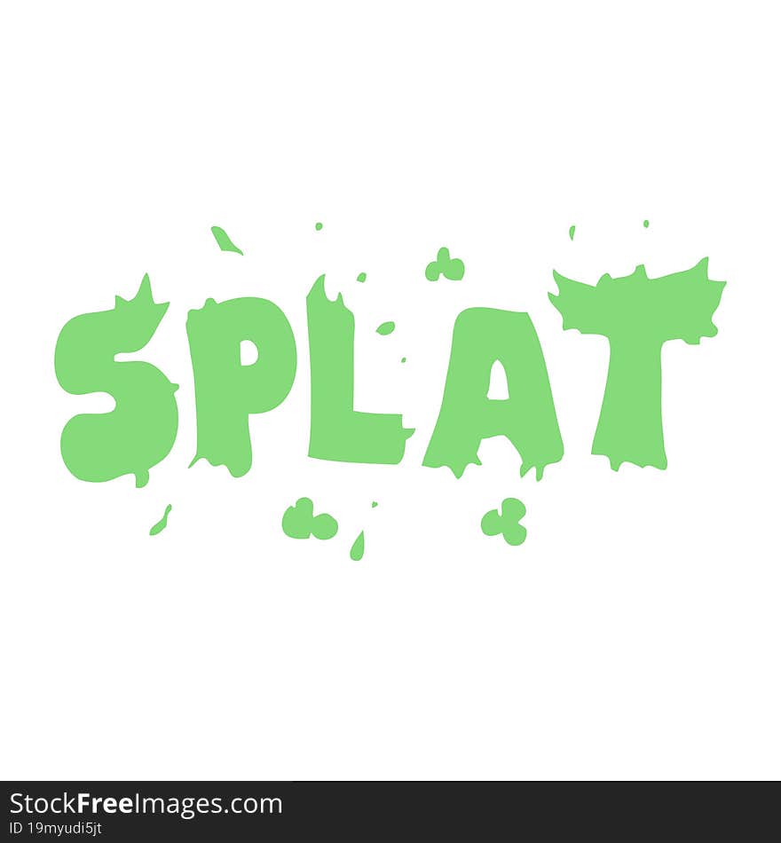 Flat Color Illustration Of A Cartoon Splat